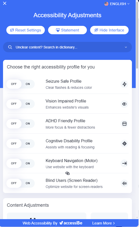 Widget interface